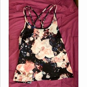 Loose fit floral activewear tank